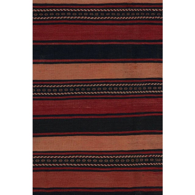 1950s 1950s Vintage Afghan Tribal Kilim Rug With Stripes For Sale - Image 5 of 7