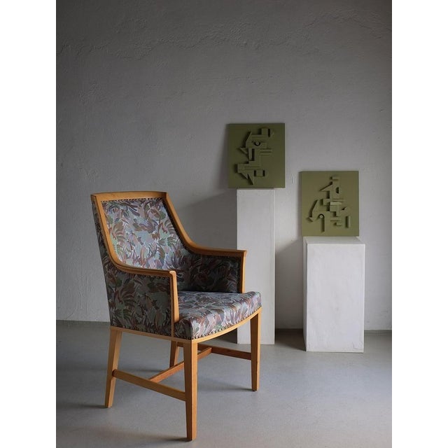 Swedish Grace Floral Birch Wood Armchair For Sale - Image 11 of 12