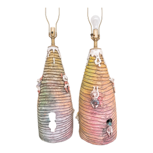 Monumental Handcrafted Studio Pottery Lamps, Signed & Dated 1992 – Pair