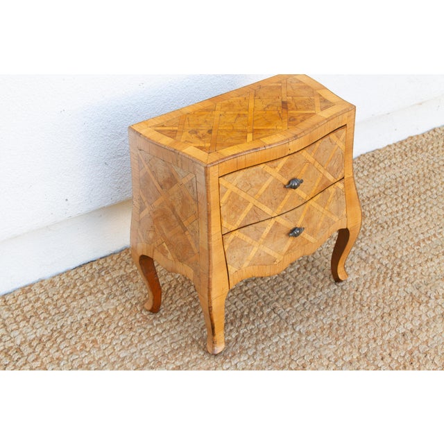 Mid-Century Petite Italian Walnut Nightstand For Sale - Image 4 of 9