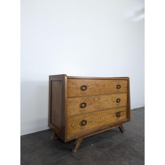 Pine Chest of Drawers with Compass Legs, 1950s, in Very Good conditions.