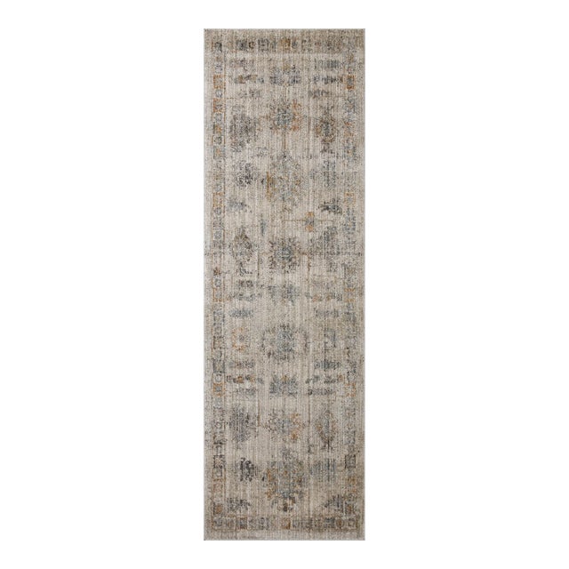 Jean Stoffer x Loloi Katherine Pebble / Ocean 2'-7" x 8'-0" Runner Rug For Sale
