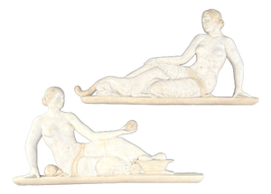 Early 20th Century Stucco Sculptures Depicting Nude Female Figures, Italy, 1920s, Set of 2