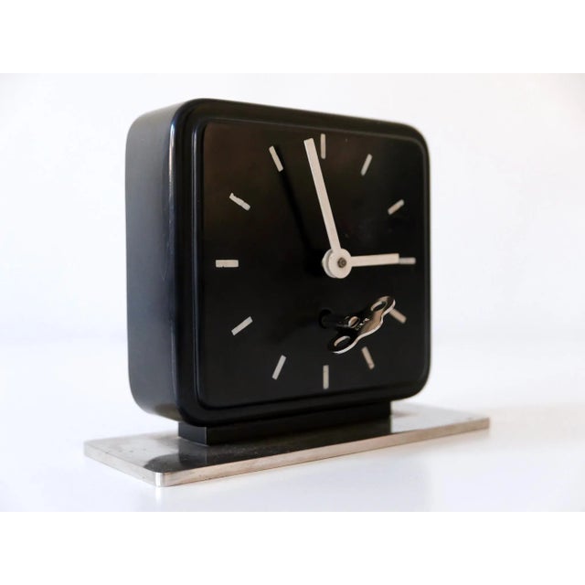 1930s Bauhaus Table or Desk Clock by Marianne Brandt for Ruppelwerk Gotha Germany, 1932 For Sale - Image 5 of 17