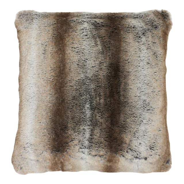 Stag Faux Fur Cushion With Linen Back With Feather Filler - 55x55cm (22"x22") For Sale