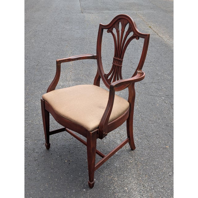 Vintage Drexel Hepplewhite Style Carved Shield Back Dining Chairs - Set of 4 For Sale - Image 14 of 18