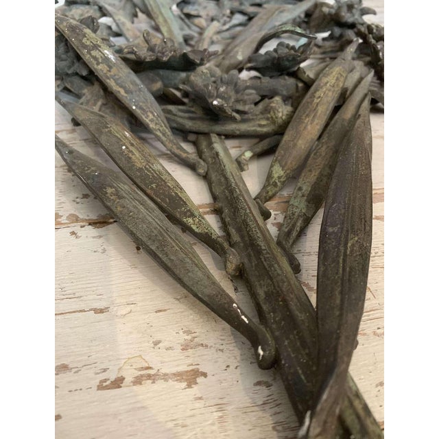 French Bronze Decorative Floral Wreath, 1920s For Sale - Image 9 of 14