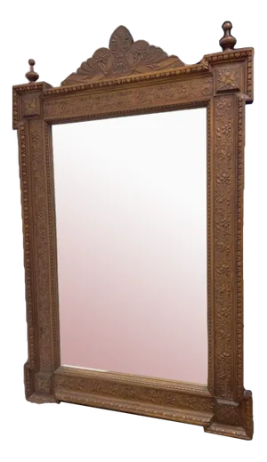 19th Century Carved Oak Mirror, Germany
