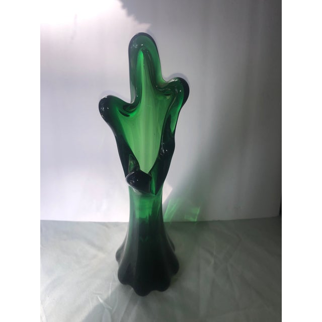 1960s 1960s Mid-Century Modern Italian Green Glass Bud Vase For Sale - Image 5 of 6