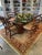 Chestnut Vintage Century Furniture Chinese Chippendale Style Fretwork Dining Table With Beveled Glass Top. For Sale - Image 8 of 11