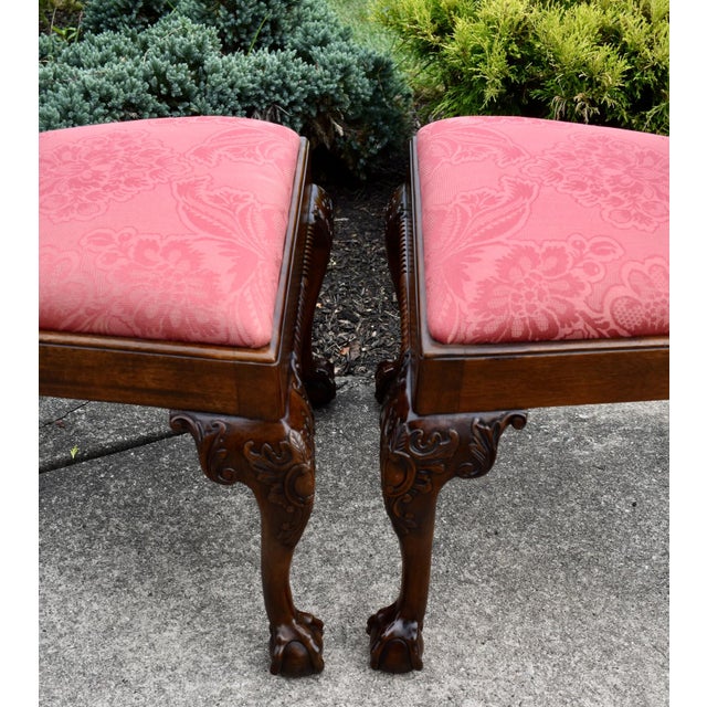 Henredon Chippendale Mahogany Dining Chairs Vintage Ball & Claw Set of 2 For Sale - Image 9 of 18