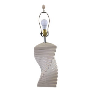 Late 20th Century Post Modern Twisted Style Ceramic Ivory Table Lamp