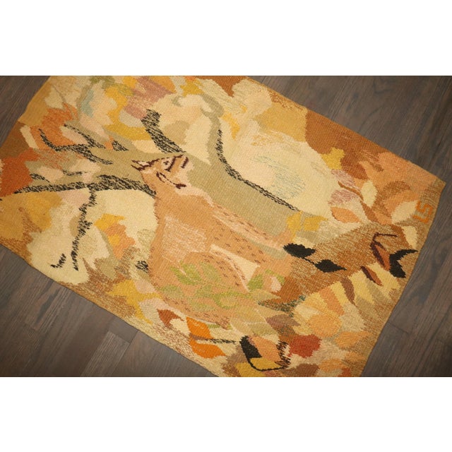 Mid 20th Century Mid 20th Century Scandinavian Kilim from Lilly Sjöberg - 2' x 3'3" For Sale - Image 5 of 7
