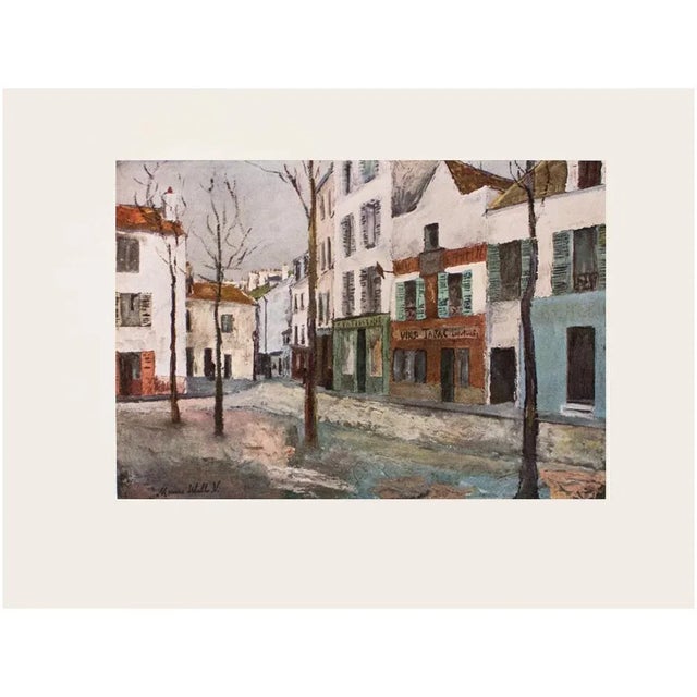A lovely vintage First Edition period Cottage Style full-color print of painting "Place Du Tertre" (circa 1911-1912), by...