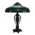 Glass 1920s Tiffany Style Classic Arts & Crafts Green Leaded Stained Glass Table Lamp For Sale - Image 7 of 13