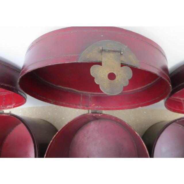 Antique Chinese Leather Luggage Boxes - Set of 3 For Sale - Image 4 of 10