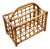 Restored Mid 20th Century Geometric Reed Rattan Pattern Rattan Magazine Rack For Sale