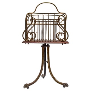 Victorian Brass Magazine Rack, 1860 For Sale