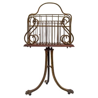 Victorian Brass Magazine Rack, 1860 For Sale