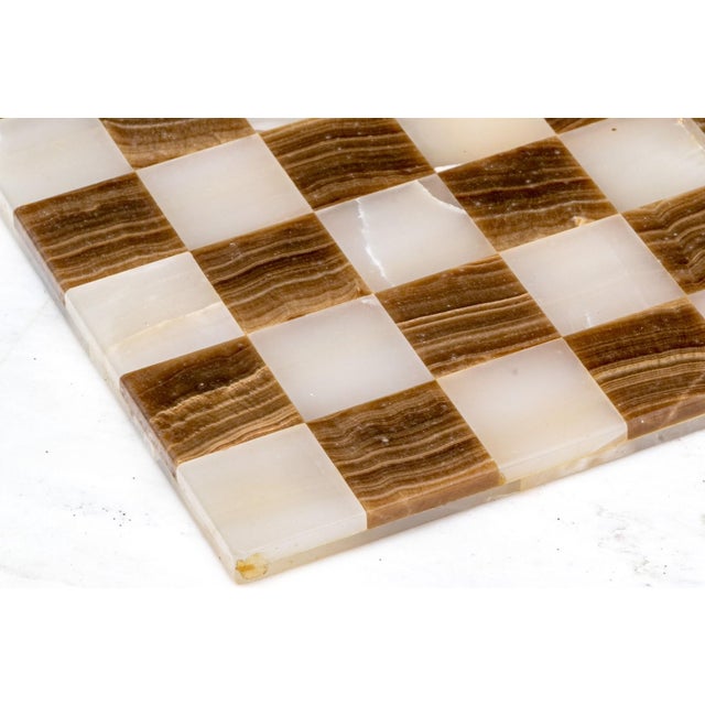 Onyx 1980s Rare and Distinct Handcrafted Onyx and Marble Chess Set on Jacobean Style Wooden Frame For Sale - Image 8 of 13