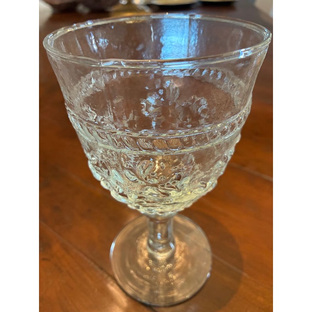Mid 20th Century Molded Glass Water Goblets - Set of 14 For Sale - Image 4 of 4