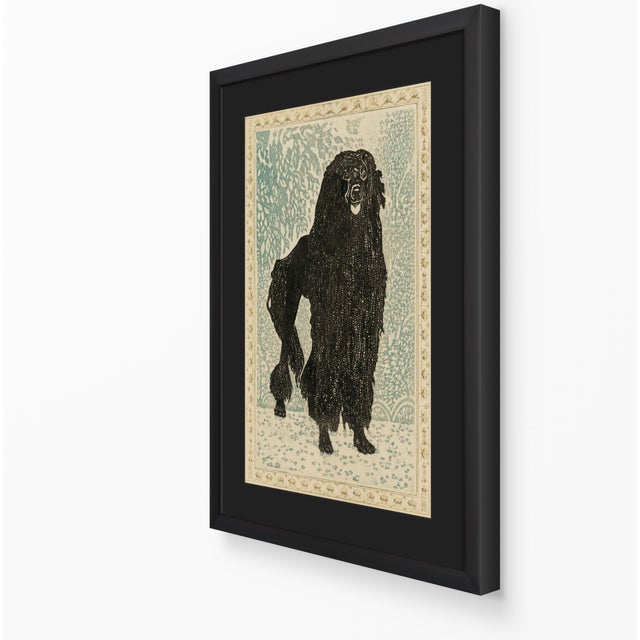 Atelier Aria Lumae Arts and Crafts Style Black Standard Poodle Dog Silhouette Geometric Lithograph Fine Art Gallery Board Print 18 X 24 For Sale - Image 11 of 15