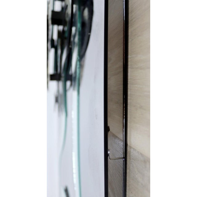 1980s Contemporary Modern 1980s Abstract Black and White Hanging Wall Art Mirror For Sale - Image 5 of 7