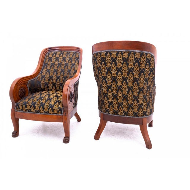 Antique Biedermeier Living Room Set, 1870s, Set of 3 For Sale - Image 4 of 12