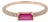 14k 585 Solid Rose Gold Pink Baguette Cut Stone and Natural Diamond Ring, Size 6 For Sale