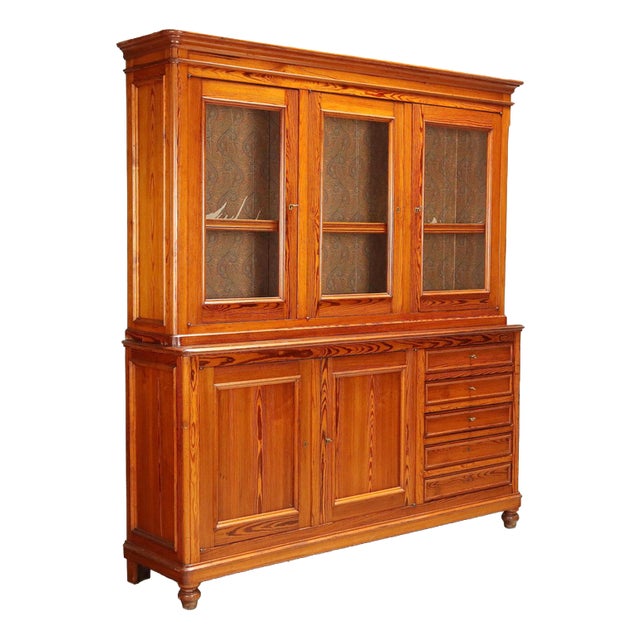 Antique Italian Double-Body Larch Sideboard, 1800s For Sale