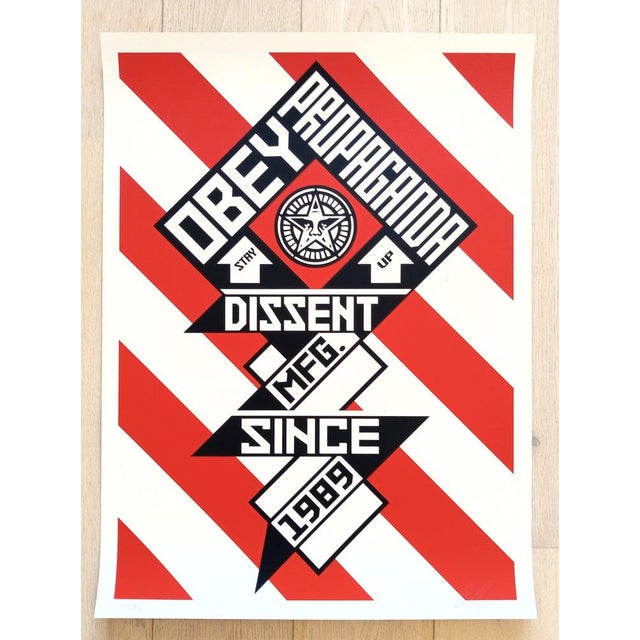 Shepard Fairey (Obey) Constructivist Banner 2010 Screenprint on cream Speckletone paper. Signed by Shepard Fairey....