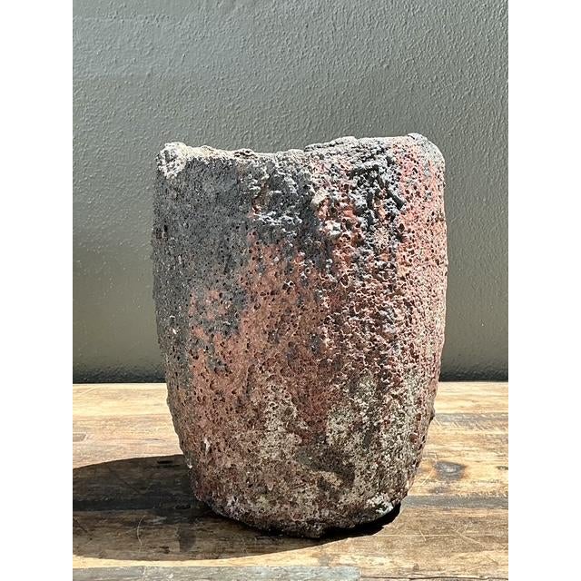 Late 20th Century Vintage Patinated Lava Glaze Planter For Sale - Image 5 of 12
