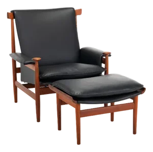 Set of Bwana Lounge Chair and Ottoman by Finn Juhl for France & Son, Denmark, 1960s