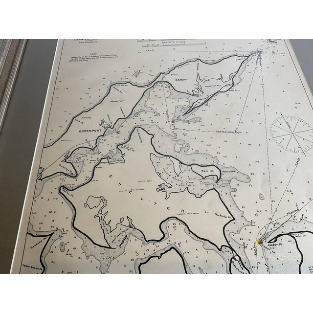 Marine chart of Greenport, Orient, and Sag Harbor New York published by George Eldridge in 1901. Details include the areas...