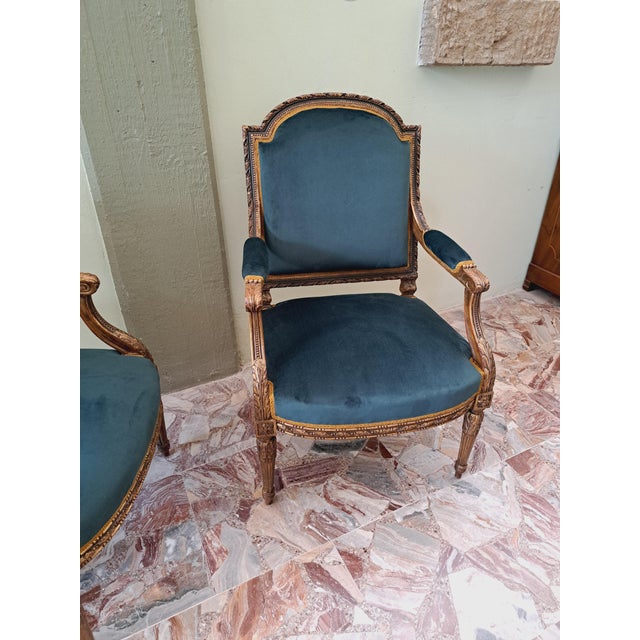 Set of Napoleon French Armchairs, 1890s For Sale - Image 4 of 11