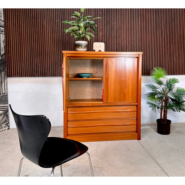 Large Brutalist Cabinet with Drawers in Teak, 1970s For Sale - Image 9 of 18