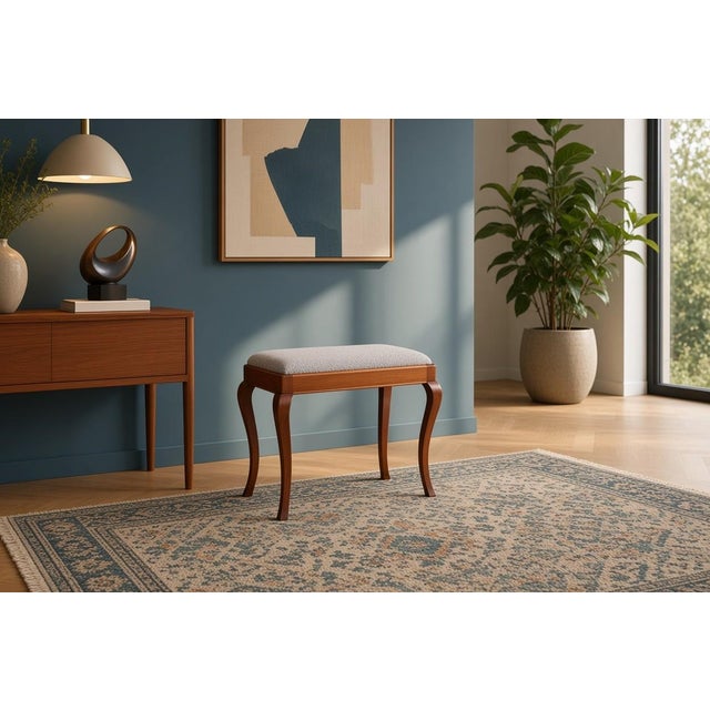 1960s Piano Stool in Stained Birch with Storage, 1950s For Sale - Image 5 of 8