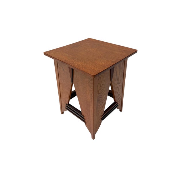 Art Deco Oak and Macassar Side Table by P.E.L. Izeren for De Genneper Molen, 1920s For Sale - Image 12 of 12
