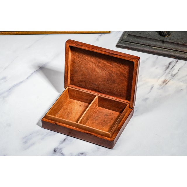 Refined Mid Century Modern Solid Wood Dresser Jewelry Trinket Box Home Decor For Sale - Image 4 of 9