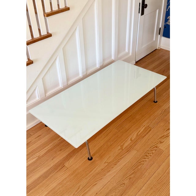2001 Danish Modern Vico Magistretti for Fritz Hansen Rectangular Glass & Steel Coffee Table For Sale - Image 12 of 12