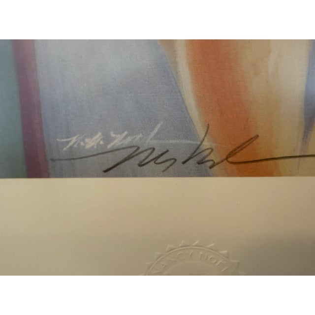 Wood Framed Mark Keathley “Noël” Hand-Signed Print – Child & Cat Portrait For Sale - Image 7 of 10