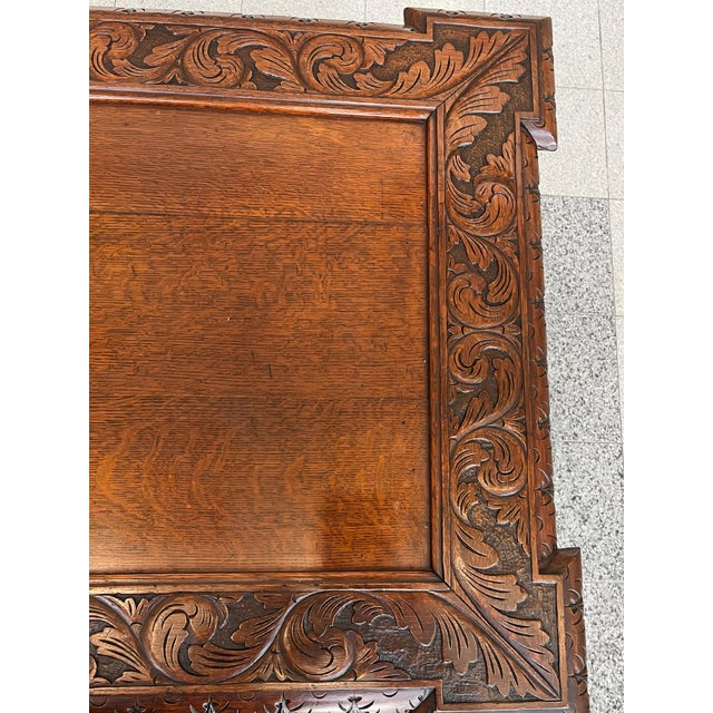 Brown 19th Century Carved Oak Desk in the Style of Style of R. J. Horner & Co. For Sale - Image 8 of 18