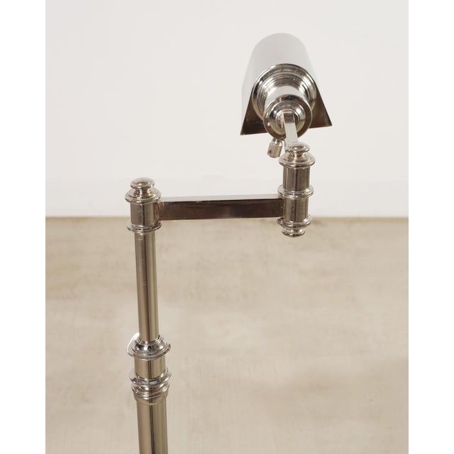 Ralph Lauren Style Adjustable Polished Nickel Pharmacy Floor Lamp For Sale - Image 13 of 15