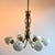 Opaline and Brass Italian Chandelier in the style of Stilnovo, 1950s For Sale - Image 9 of 14