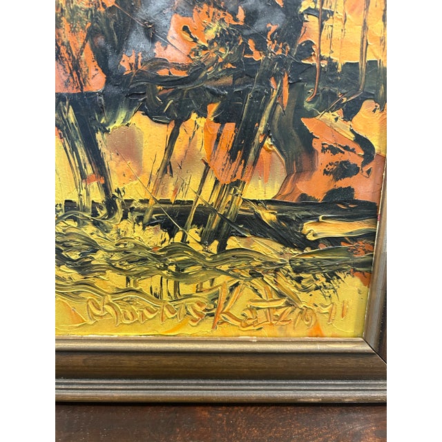 Original early painting by Morris Katz on board signed 1971