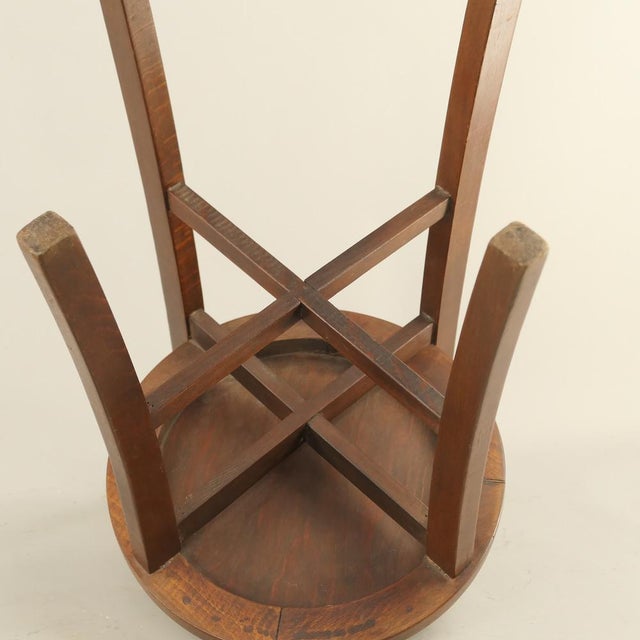 1940s Viennese Beech Bistro Chair with Curved Top Rail & X-Stretcher, Austria, 1930s For Sale - Image 5 of 11