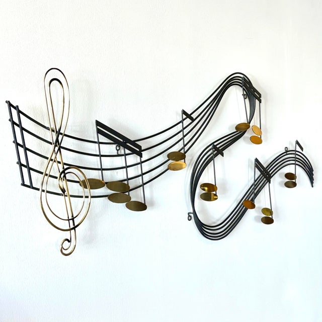 Curtis Jere Rare Musical Note Metal Wall Sculpture by Curtis Jere, Signed For Sale - Image 4 of 7