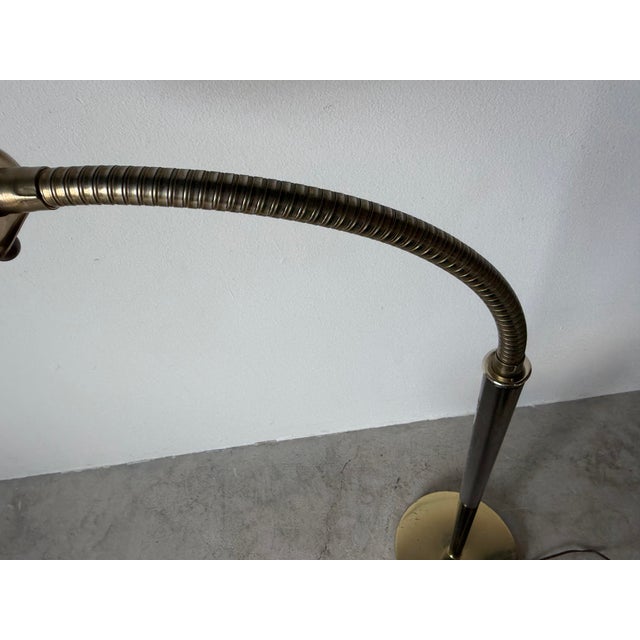 Brass Vintage Hollywood Regency Brass Shell Shade Floor Lamp For Sale - Image 8 of 12