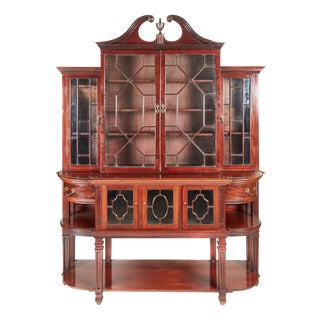 Antique Victorian Mahogany Display Cabinet, 1870 For Sale
