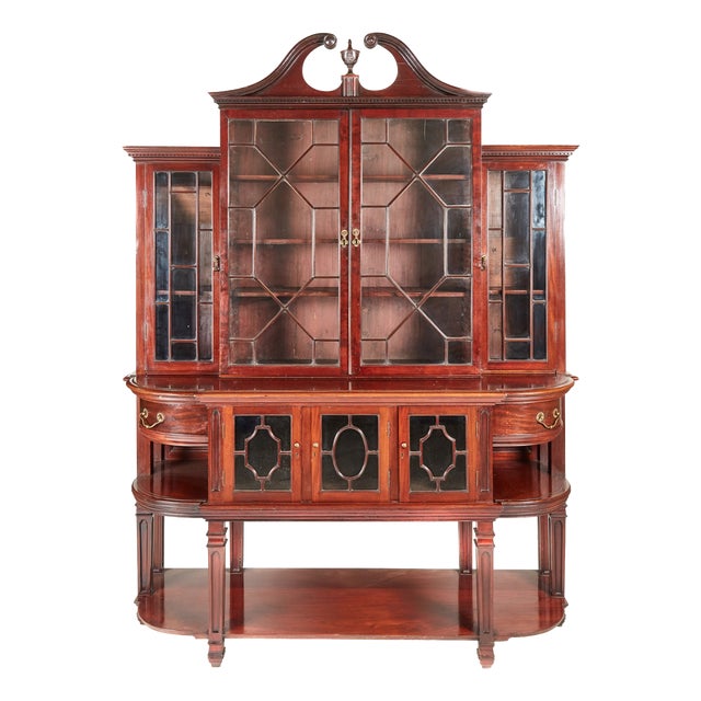 Antique Victorian Mahogany Display Cabinet, 1870 For Sale